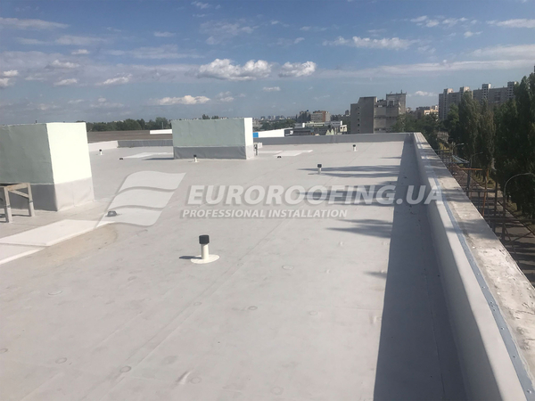 Complex of roofing works Metcom Corporation office building