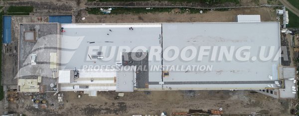 Flat roof installation Confectionery factory "Konti"