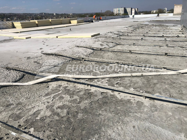 Flat roof installation Confectionery factory "Konti"