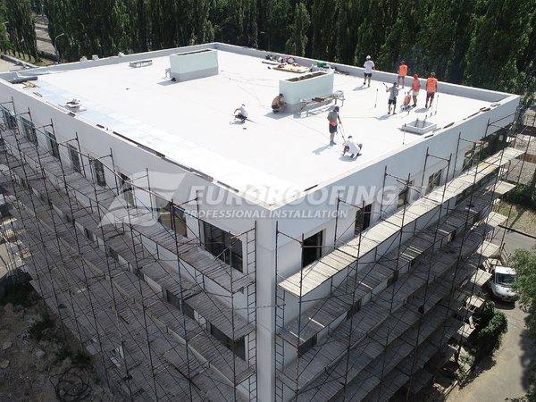 Complex of roofing works Metcom Corporation office building