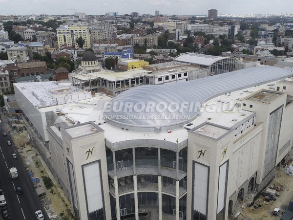 Inverted roof installation NIKOLSKY SHOPPING CENTER
