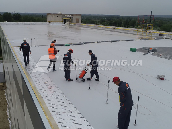 Flat roof installation Confectionery factory "Konti"