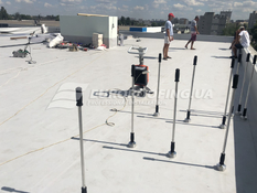 Complex of roofing works Metcom Corporation office building