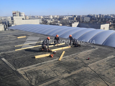 Inverted roof installation NIKOLSKY SHOPPING CENTER
